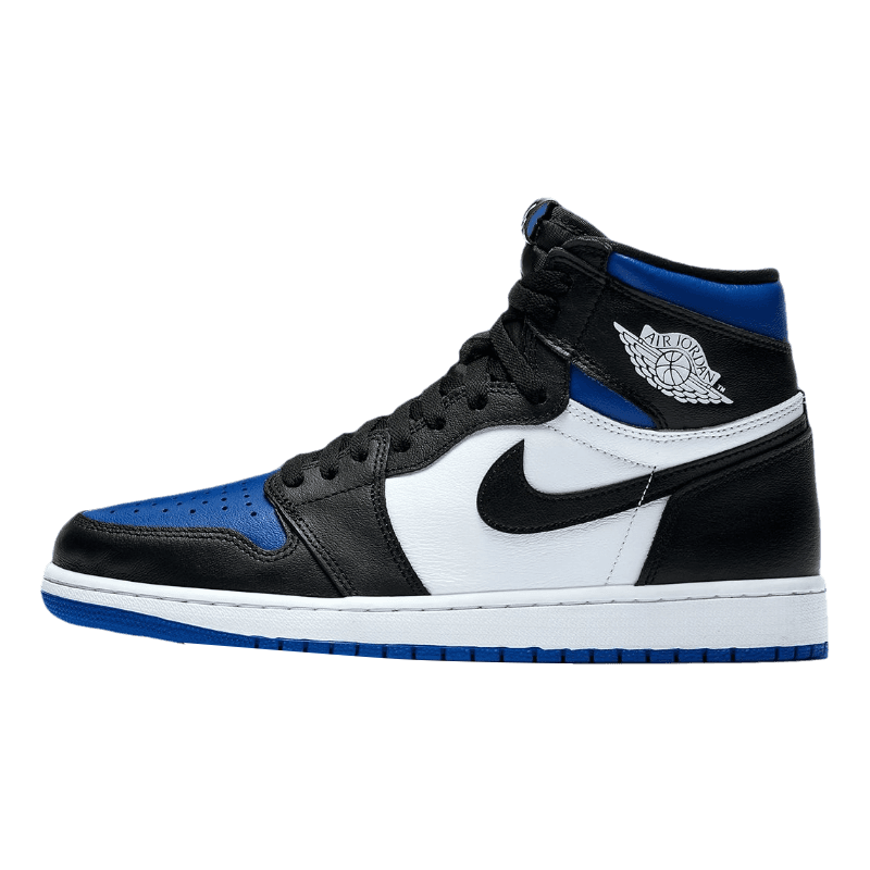 Tênis Air Jordan 1 High "White Royal Toe" Preto / Azul