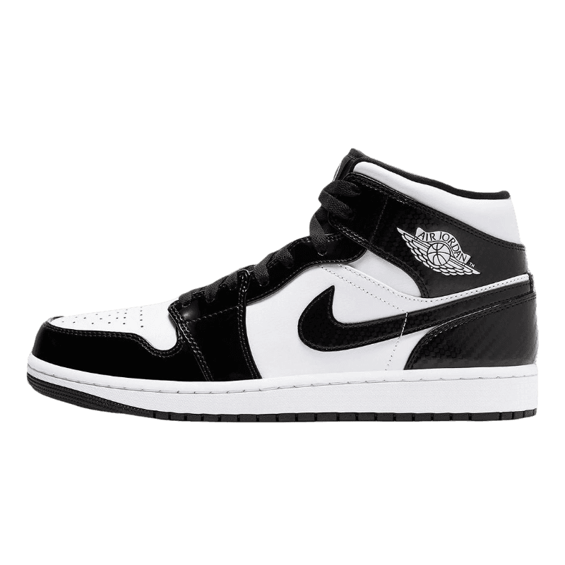 Tênis Air Jordan 1 Mid "Carbon Fiber" Preto / Branco