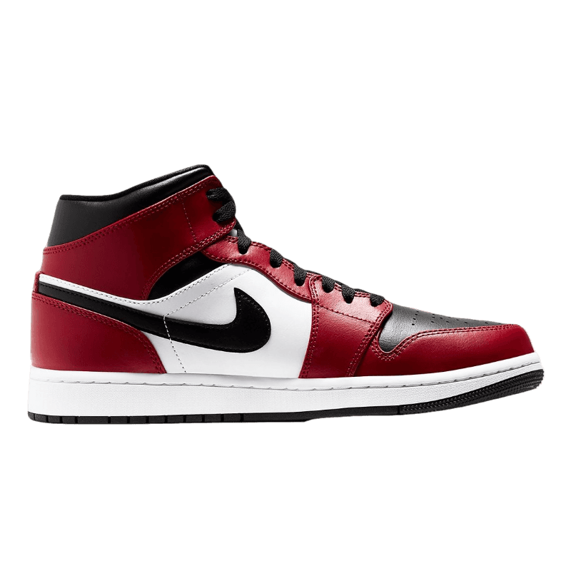 Tênis Air Jordan 1 Mid "Chicago Black Toe" Feminino Vermelho
