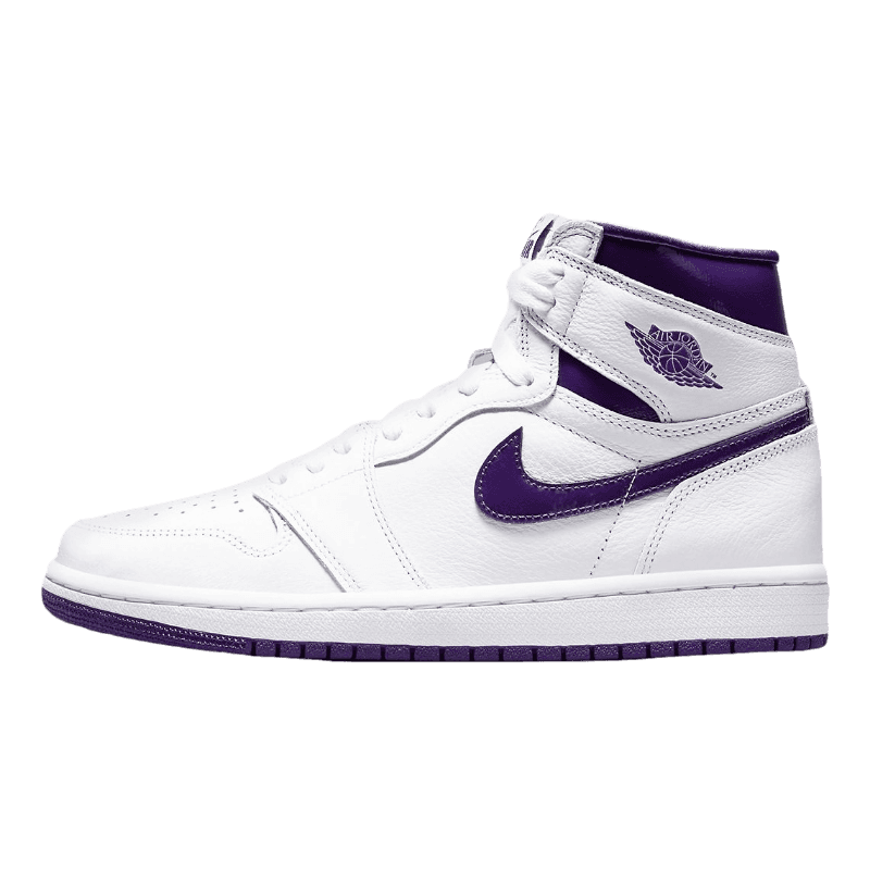 Tênis Air Jordan 1 High "Court Purple (W)" Feminino Branco / Roxo
