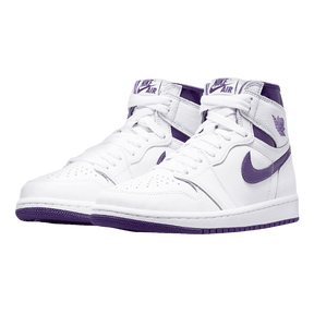 Tênis Air Jordan 1 High "Court Purple (W)" Feminino Branco / Roxo