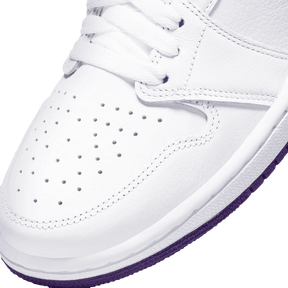 Tênis Air Jordan 1 High "Court Purple (W)" Feminino Branco / Roxo