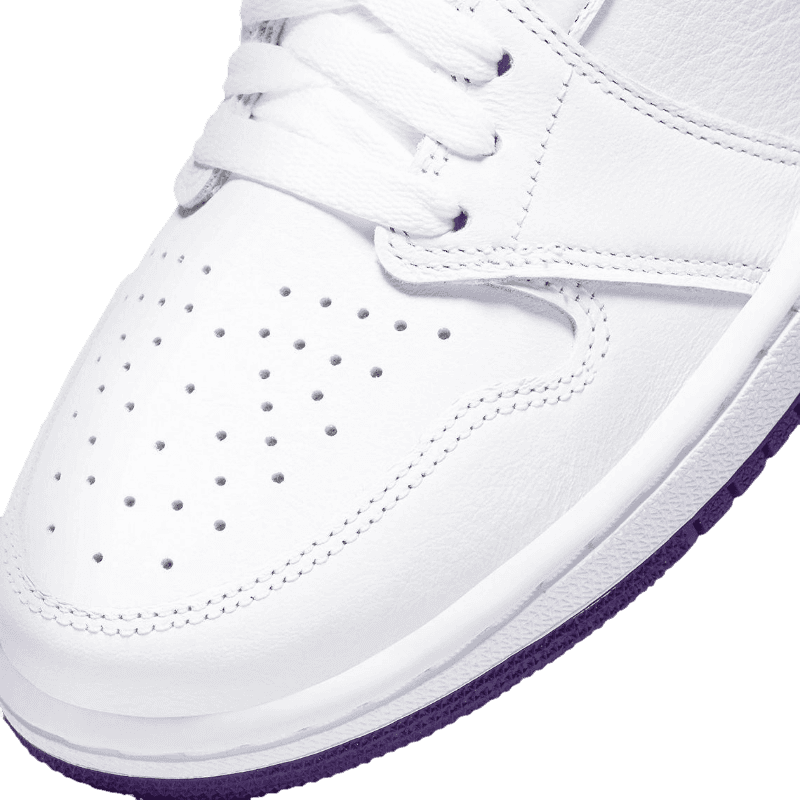 Tênis Air Jordan 1 High "Court Purple (W)" Feminino Branco / Roxo