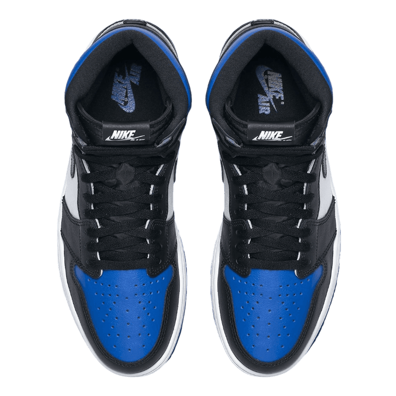 Tênis Air Jordan 1 High "White Royal Toe" Preto / Azul