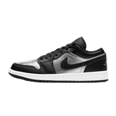 Tênis Air Jordan 1 Low "Black Metallic Silver" Preto / Cinza