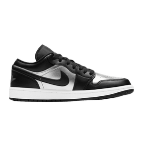 Tênis Air Jordan 1 Low "Black Metallic Silver" Preto / Cinza