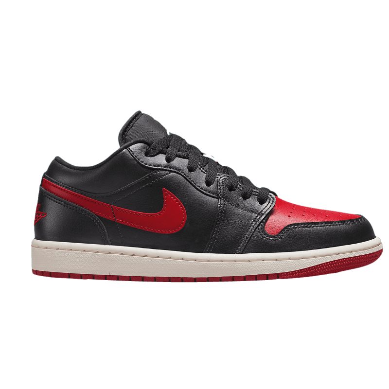 Tênis Air Jordan 1 Low "Bred Sail" Preto / Vermelho