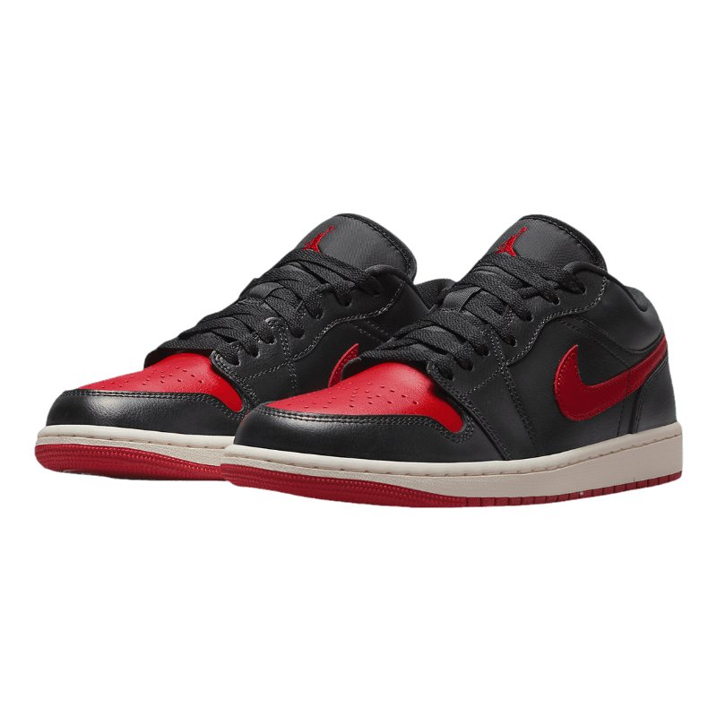 Tênis Air Jordan 1 Low "Bred Sail" Preto / Vermelho