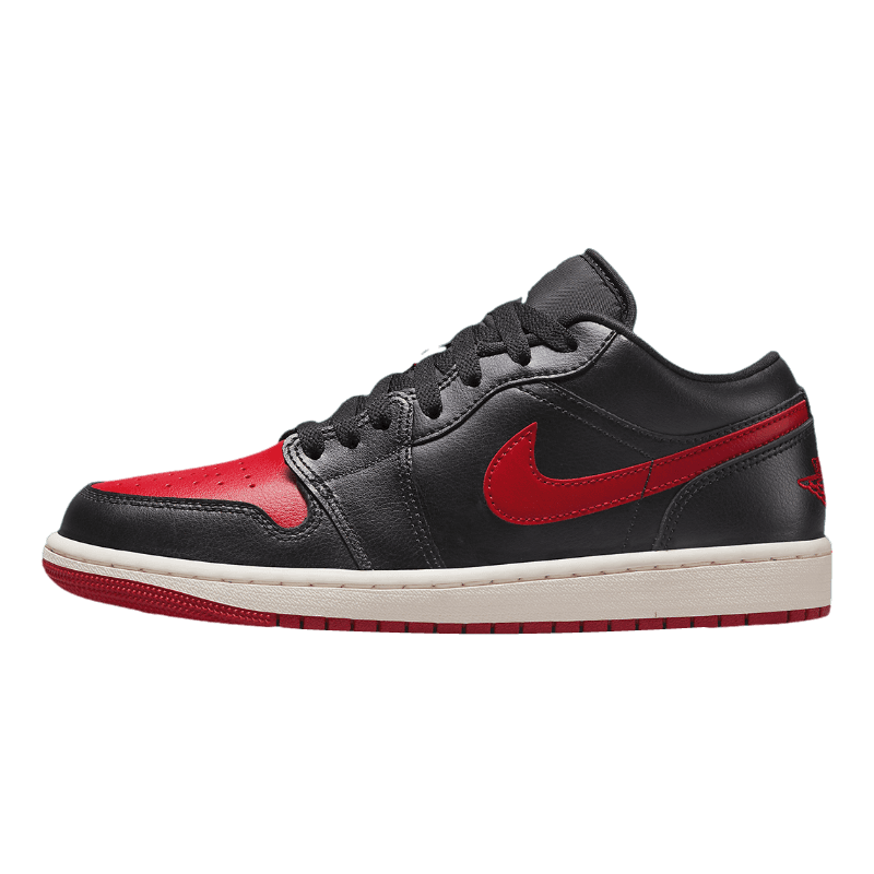 Tênis Air Jordan 1 Low "Bred Sail" Preto / Vermelho
