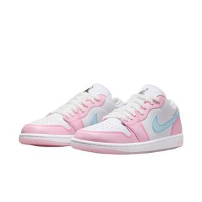 Tênis Air Jordan 1 Low "Paw Print" Rosa / Azul