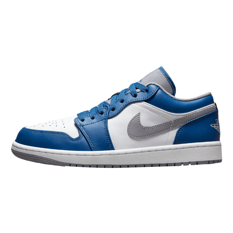 Tênis Air Jordan 1 Low "True Blue" Azul / Cinza