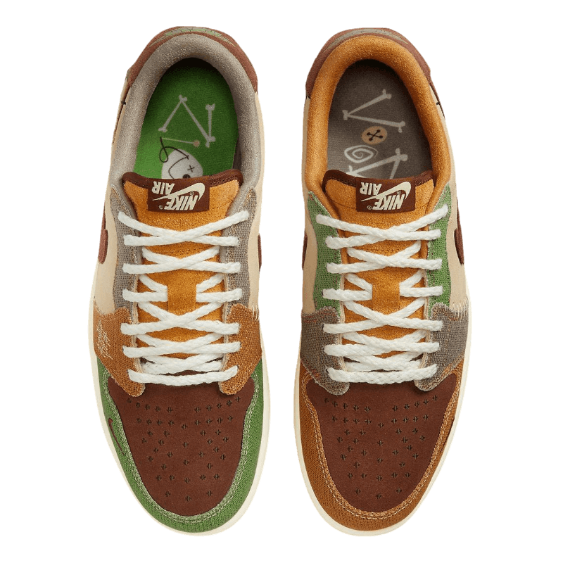 Tênis Air Jordan 1 Low "Voodoo Flax and Oil Green" Masculino