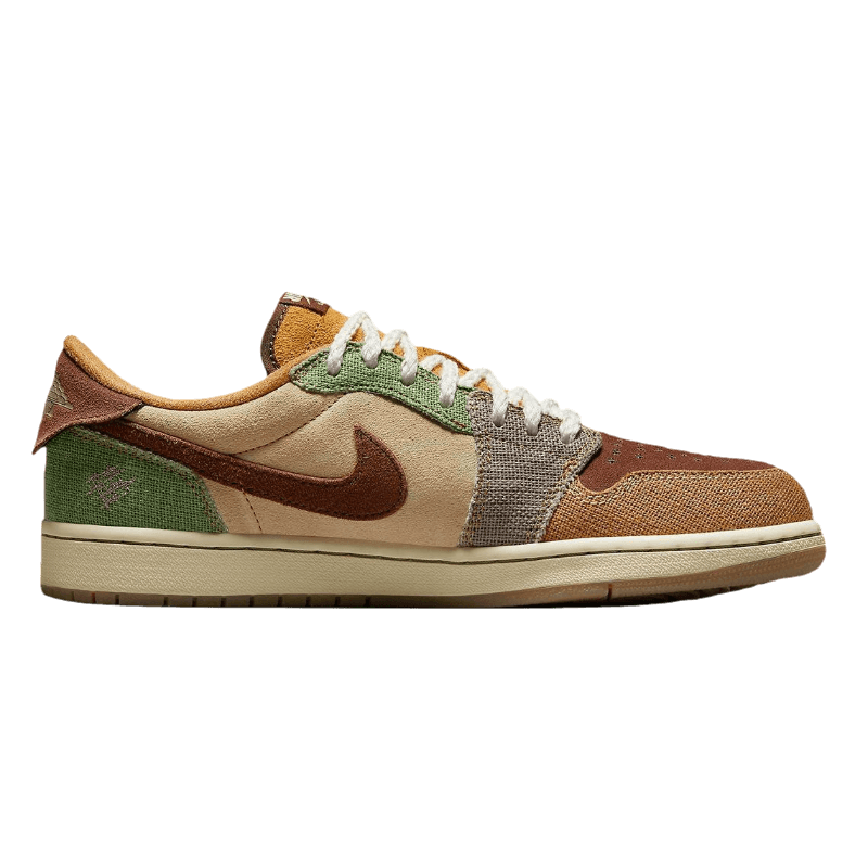 Tênis Air Jordan 1 Low "Voodoo Flax and Oil Green" Masculino