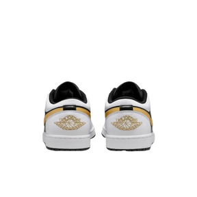 Tênis Air Jordan 1 Low "White Black Metallic Gold Swoosh" Masculino Branco / Preto