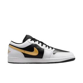 Tênis Air Jordan 1 Low "White Black Metallic Gold Swoosh" Masculino Branco / Preto