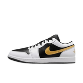 Tênis Air Jordan 1 Low "White Black Metallic Gold Swoosh" Masculino Branco / Preto