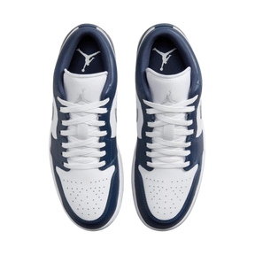 Tênis Air Jordan 1 Low "White Midnight Navy Wolf Grey" Masculino Azul