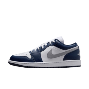 Tênis Air Jordan 1 Low "White Midnight Navy Wolf Grey" Masculino Azul
