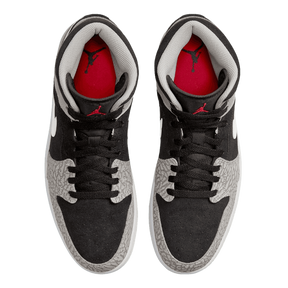 Tênis Air Jordan 1 Mid "Elephant Print" Masculino Cinza / Preto