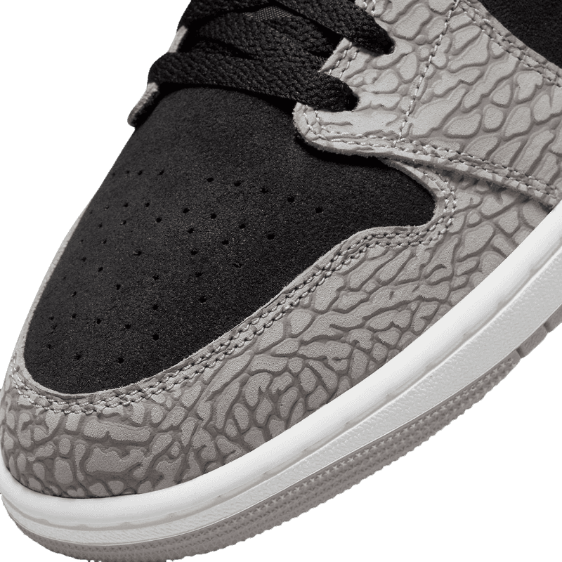 Tênis Air Jordan 1 Mid "Elephant Print" Masculino Cinza / Preto