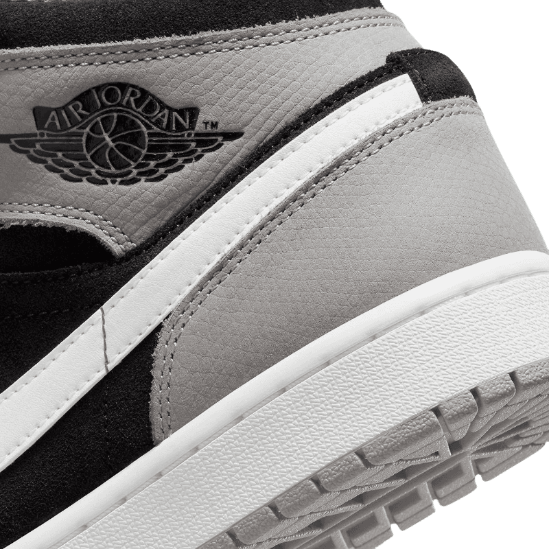 Tênis Air Jordan 1 Mid "Elephant Print" Masculino Cinza / Preto