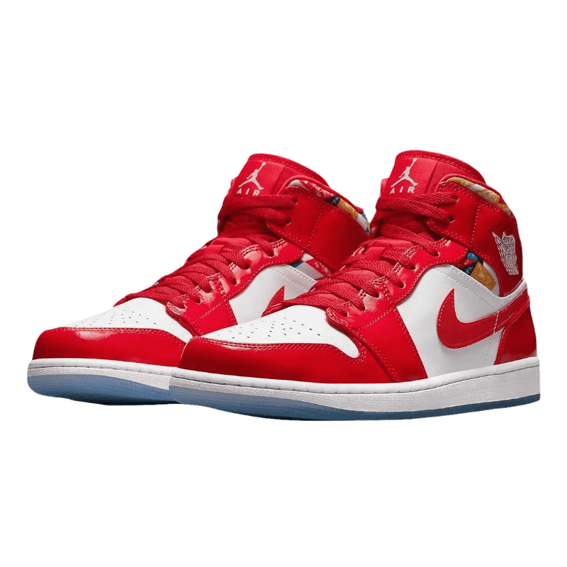 Tênis Air Jordan 1 Mid "Red Patent" Masculino Vermelho