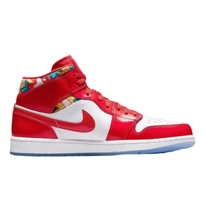 Tênis Air Jordan 1 Mid "Red Patent" Masculino Vermelho