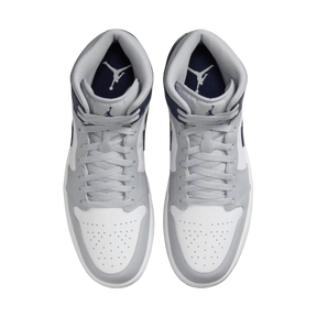 Tênis Air Jordan 1 Mid Wolf "Grey Midnight Navy" Masculino Cinza