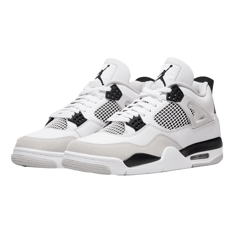 Tênis Air Jordan 4 "Military Black" Branco / Preto