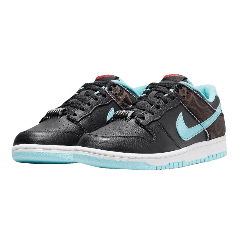 Tênis Dunk Low "Barber Shop Black" Masculino Preto Azul