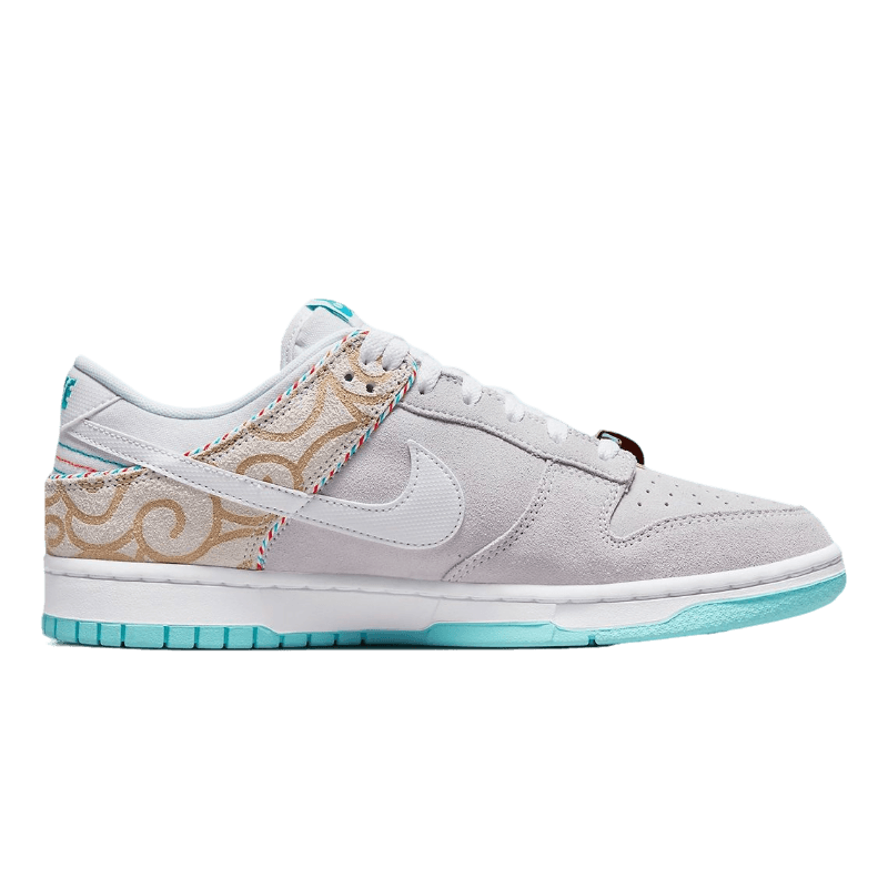 Tênis Dunk Low "Barbershop Grey" Masculino Cinza / Azul