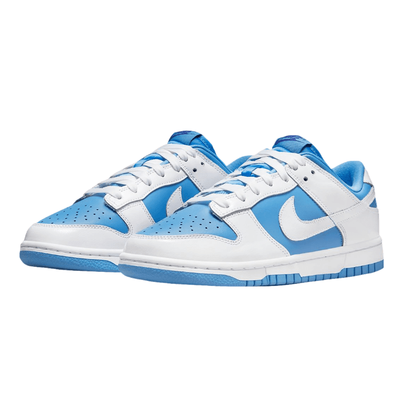 Tênis Dunk Low "Reverse University Blue" Branco / Azul