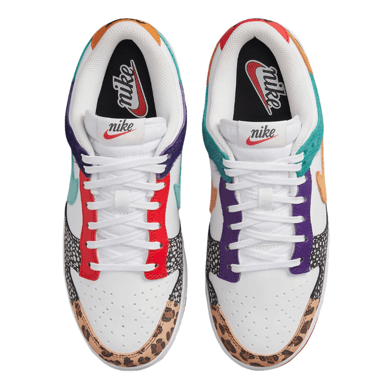 Tênis Dunk Low "Safari Mix Patchwork" Feminino Branco