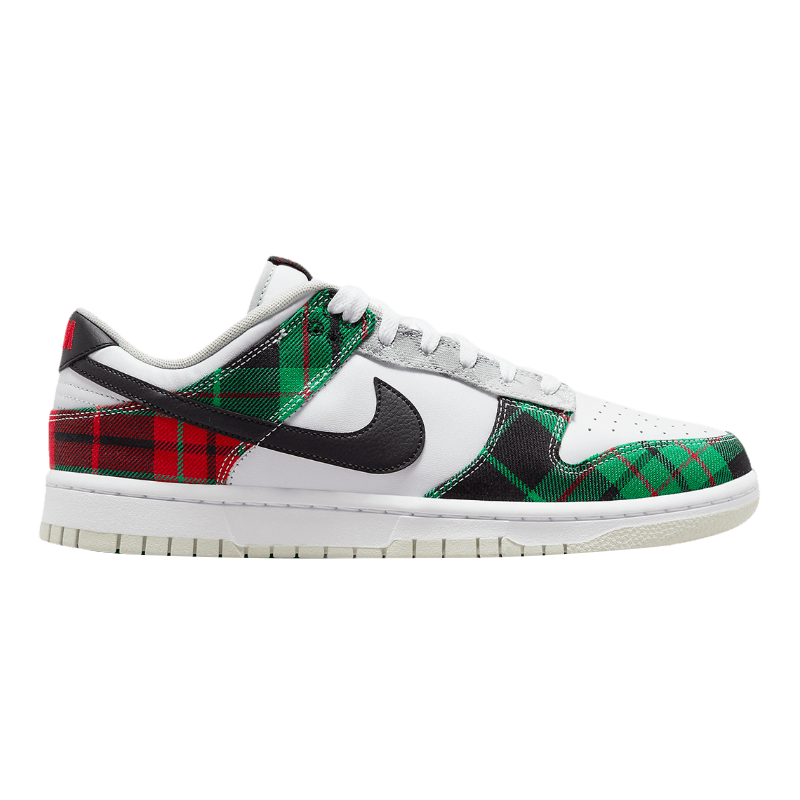 Tênis Dunk Low "Tartan Plaid" Masculino Branco