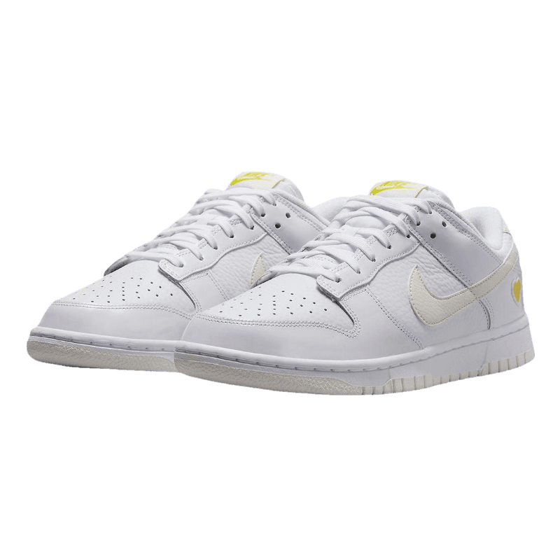 Tênis Dunk Low Valentine's Day "Yellow Heart" Masculino Branco
