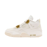 Tênis Air Jordan 4 "Metallic Gold" Feminino Branco / Dourado
