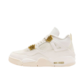 Tênis Air Jordan 4 "Metallic Gold" Feminino Branco / Dourado