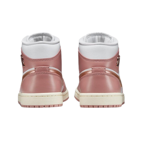 Tênis Air Jordan 1 Mid SE "Red Stardust White" Feminino Rosa