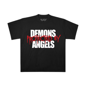 Camiseta Vlone Demons Protected by Angels Preto