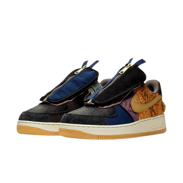 Tênis Air Force 1 x "Travis Scott Cactus Jack" Preto / Amarelo