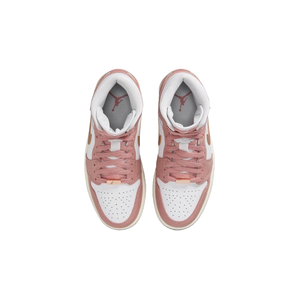 Tênis Air Jordan 1 Mid SE "Red Stardust White" Feminino Rosa