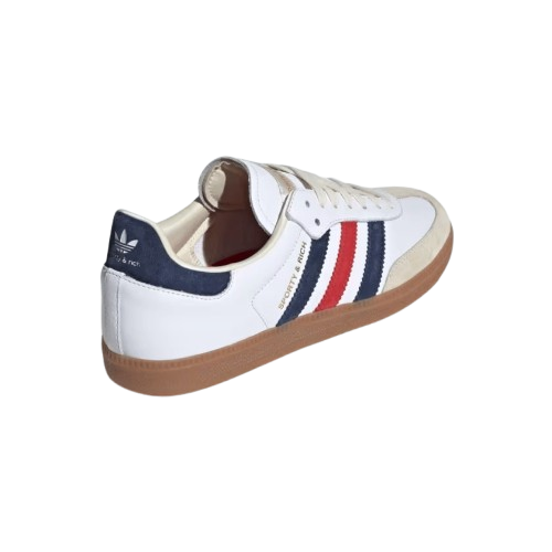 Tênis Adidas Samba x Sporty & Rich Cloud "White Night Indigo Collegiate Red" Feminino Branco