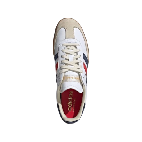 Tênis Adidas Samba x Sporty & Rich Cloud "White Night Indigo Collegiate Red" Feminino Branco