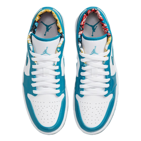 Tênis Air Jordan 1 Low "Barcelona" Branco / Azul