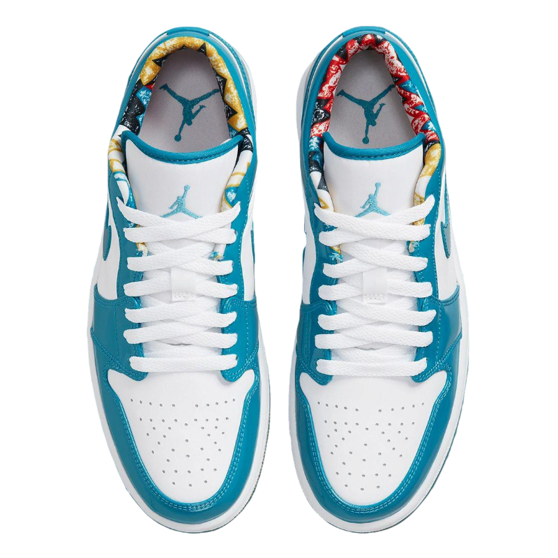 Tênis Air Jordan 1 Low "Barcelona" Branco / Azul