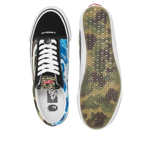 Tênis BAPE x Vans Old Skool LX Abc "Camo Pink Blue Green"