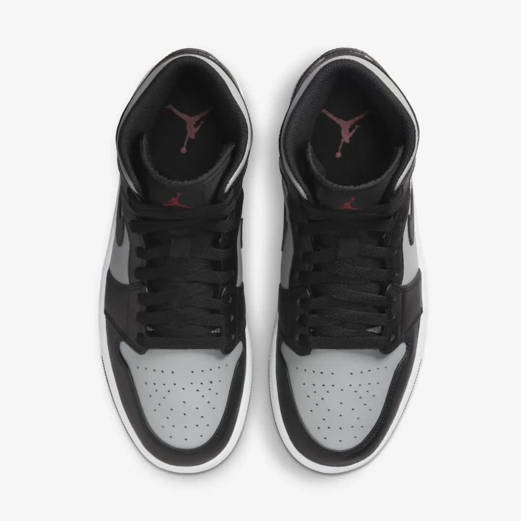 Tênis Air Jordan 1 Mid "Shadow Red" Preto / Cinza